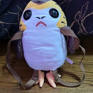 Star Wars Porg Plush Backpack - White, Brown, Yellow